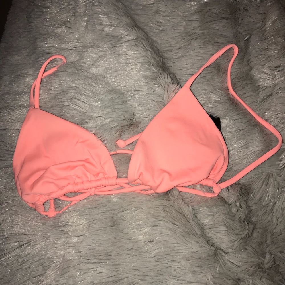 LA hearts coral triangle swimsuit